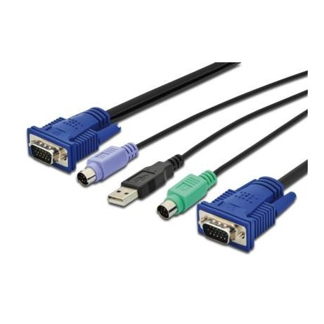Digitus Octopus LCD KVM kabel, VGA, 2xPS/2, USB - 5 m