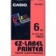 CASIO KR-6RD1. Red background / black writing, 6mm - the original tape to label printers