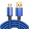 MyGeek data cable and micro USB cable, 1m - blue nylon
