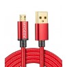 MyGeek dátový a napájací kábel micro USB, 1m - červený nylon
