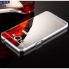 Samsung Galaxy J2 2015 - hliníkový, kovový, zrcadlový zadní kryt telefonu - stříbrný