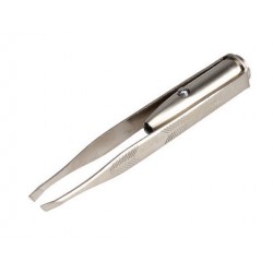 Stainless steel tweezers with LED lighting