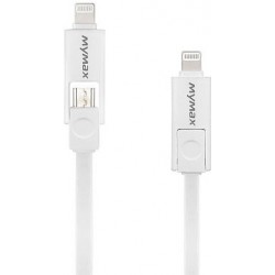 Kabel micro USB / błyskawica iMyMax 2v1 - biały