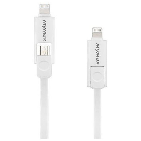 iMyMax 2v1 Micro USB / lightning kabel - bílý