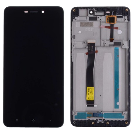 Xiaomi Redmi 4A - czarny wyświetlacz LCD z ramką + panel dotykowy, szkło dotykowe, panel dotykowy