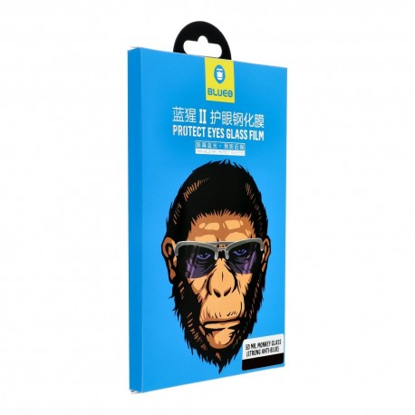 Blue Mr. Monkey Glass - ochranné sklo pre Apple iPhone X / XS / 11 Pro - čierne