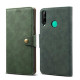 Lenuo Leather flipové puzdro pre Huawei P40 Lite E, zelené