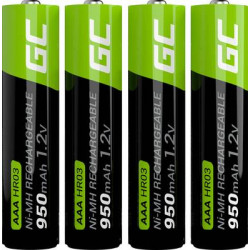 Battery Green Cell AAA HR03 950mAh - 4 pieces