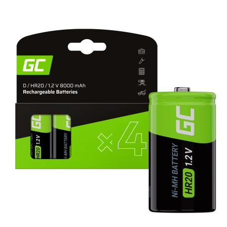 Bateria Green Cell D / HR20 1,2 V 8000 mAh - 2 sztuki